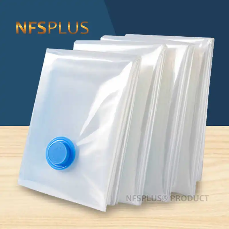 Вакуумный компрессионный мешок для ткани, Прозрачный складной органайзер для одежды под кроватью, пакеты для хранения, 40 х60х80 ПЭТ