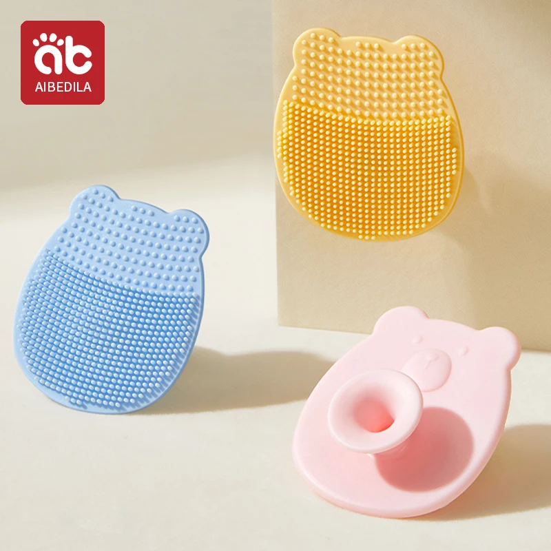 1/3PCS Silicone Baby Bath Brush Washing Hair Brush Silicone Kids Shampoo Bathing Washing Massage Brushes Wipe AIBEDILA