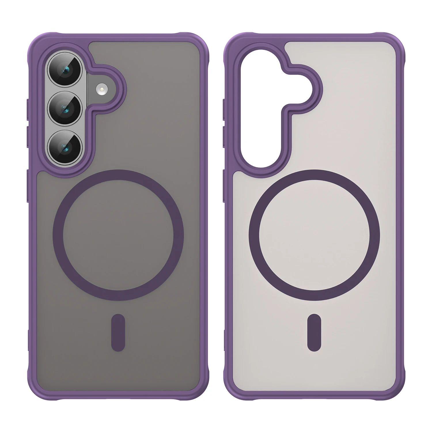Luxury Frosted Translucent Magnetic Armor Phone Case Cover