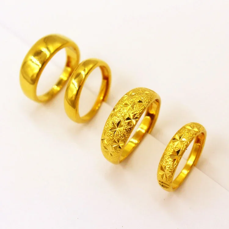 

Copper Plated Vietnam Sand Gold Ring for Men and Women Long term No Falling Stars Opening Ring Wedding Jewelry