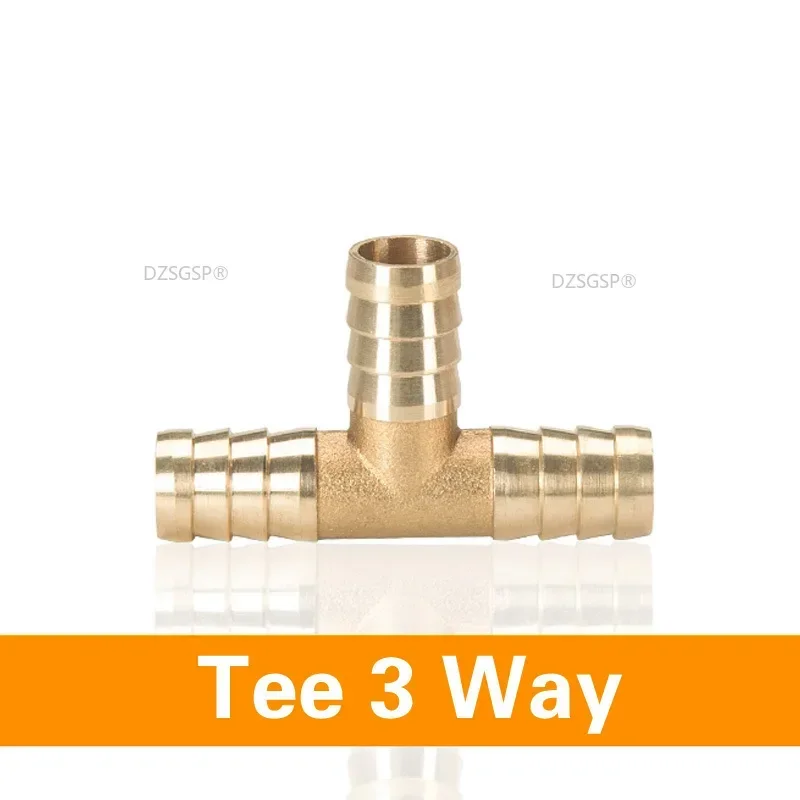 Multi-Size Brass T-Type 3-Way Hose Connector Adapter