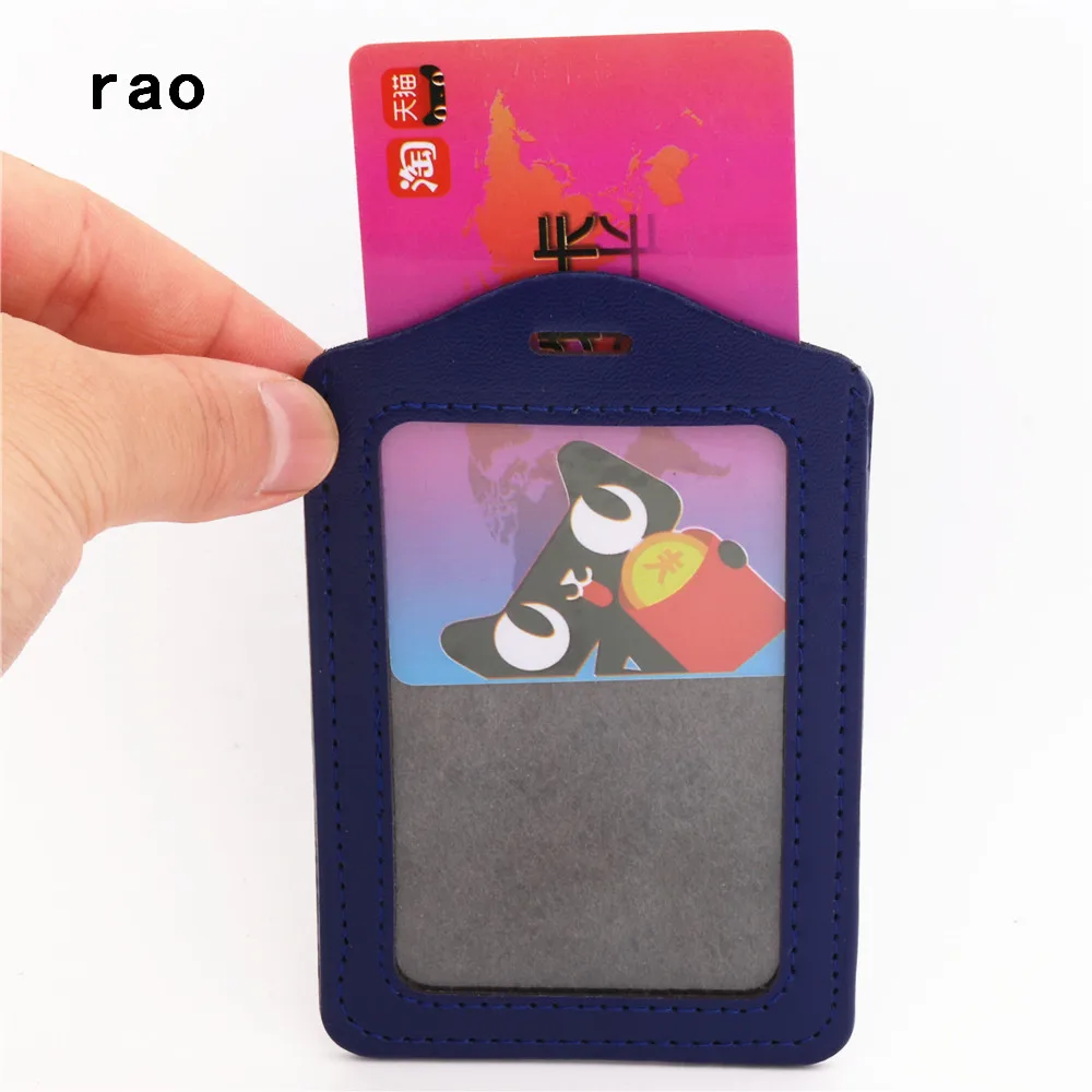 Badge Holder 616 PU Leather Material Card Sleeve Sets ID Badge Case Clear Bank Credit Card School Student Office