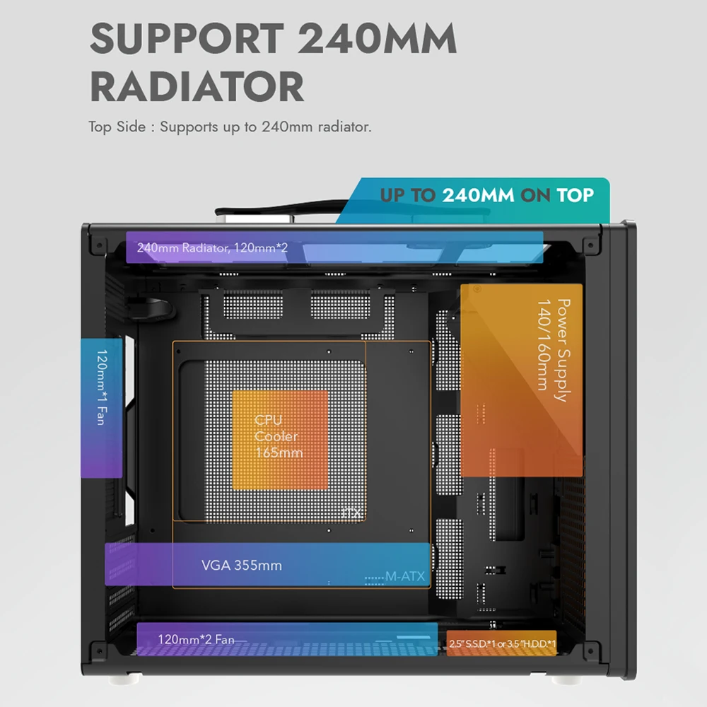 DarkFlash WD200 PC Case Gaming Computer Desktop M-ATX / ITX Motherboard PC Gamer Cabinet Wood Edition diy gaming computer case