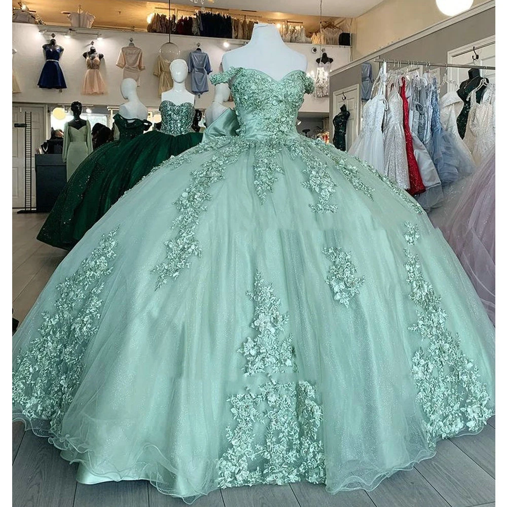 sage green quinceanera dresses