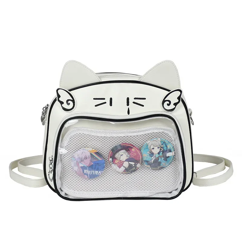 Mochila pequeña linda Y2K para mujer, bolsos kawaii, mochila transparente para chica dulce, mochila de exhibición de moda, bolso de hombro Lolita 49C520