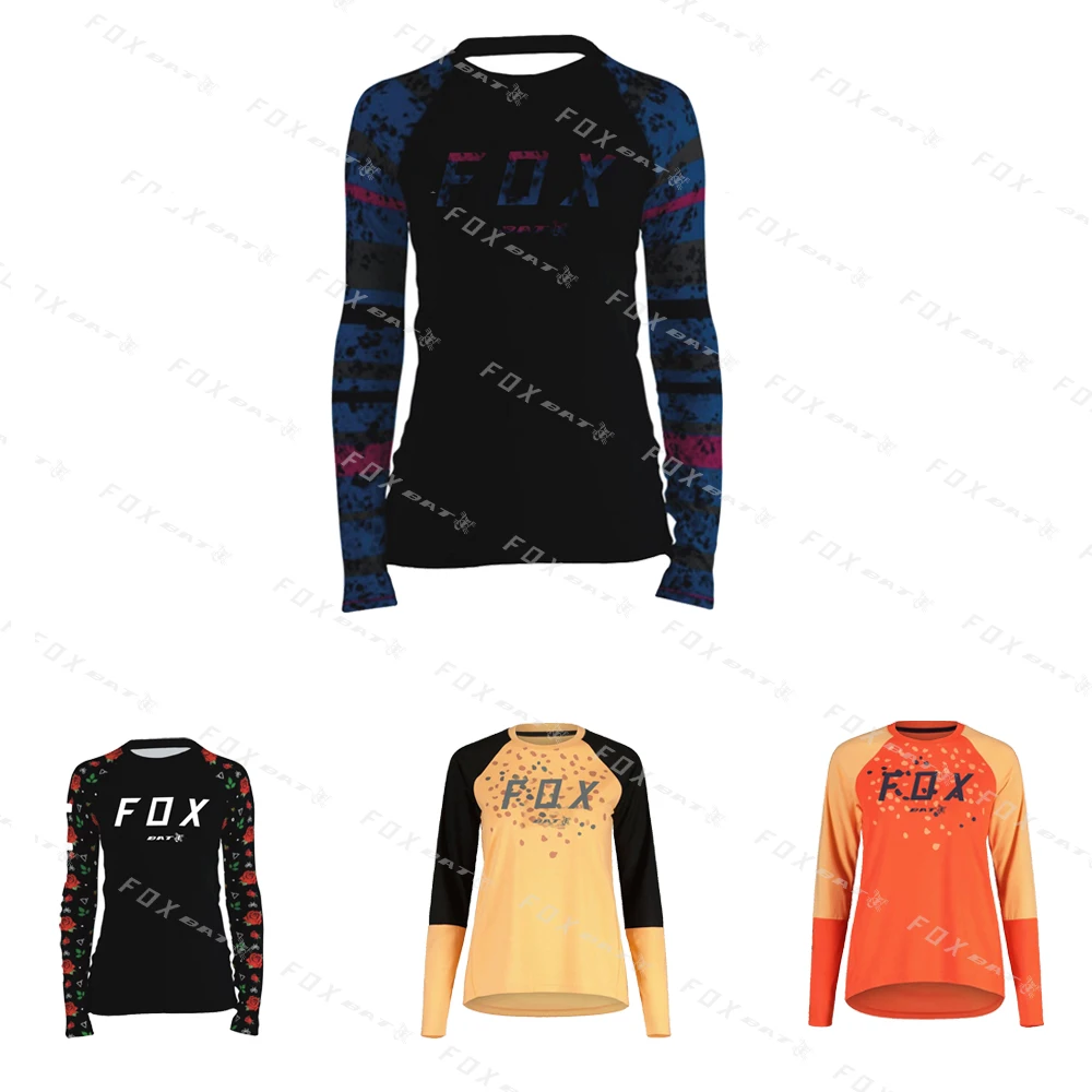 

Women's Cycling Clothing Downhill Mountain Bike MTB Shirts Offroad DH Quick Drying Sportwear Clothing Cycling Bat Fox T-Shirt