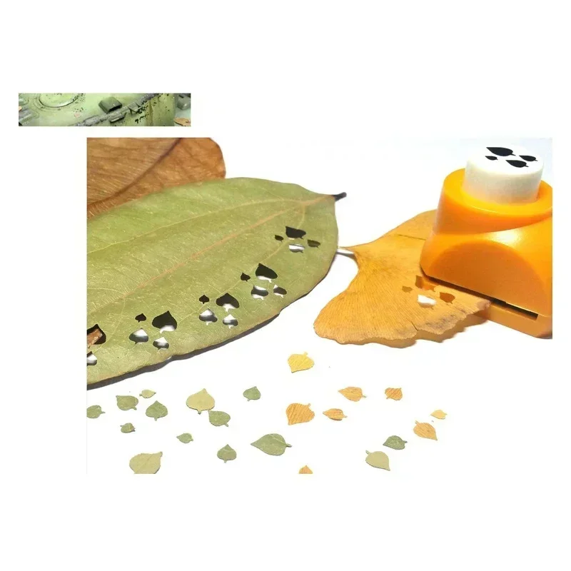4 In 1 Leaves Pattern Paper Cutter Miniature Model Leaf Maker Sand Table Scene Modeling Tool Mini Hole Puncher for Scrapbooking