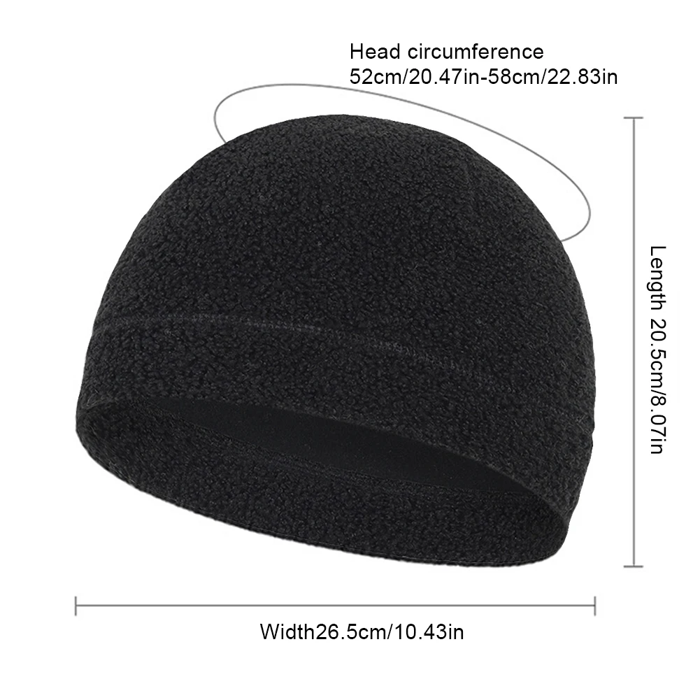 Winter Warm Beanie Hat Warm Thickened Polar Fleece Outdoor Running Skull Hat Unisex Windproof Fitness Ski Cycling Hiking Cap