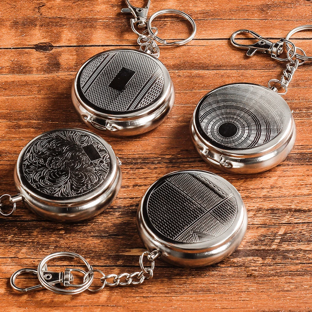 Portable Ashtray Creative Mini Portable Ashtray with Keychain Cigarette Rack