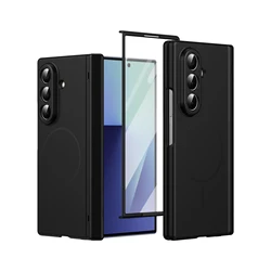 Premium Ultra Thin Magnetic Ring Protective Case with Full Hinge Protection - Galaxy Z Fold7 (Gloss Night Black)