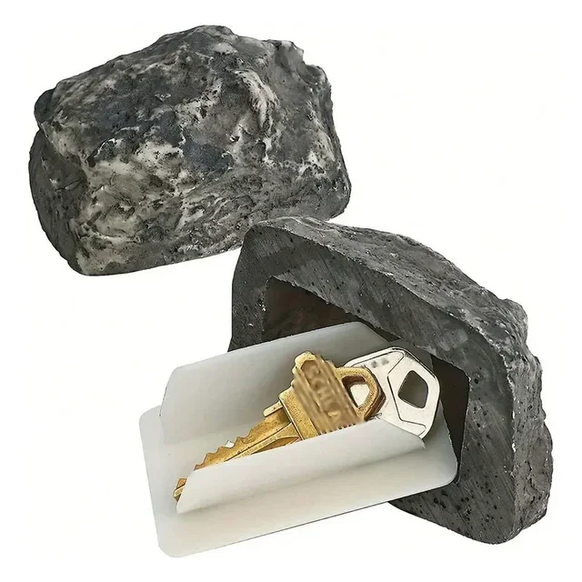 Stone Key Box Simulation Stone Outdoor Courtyard Hidden Door Key Box  Small Stone Resin Stone Shape Hidden Home Accessories 4