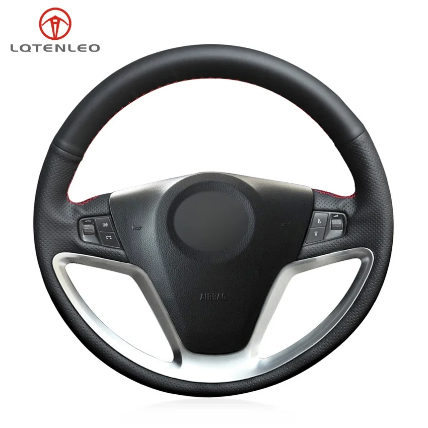 LQTENLEO Black PU Artificial Leather Handsewing Car Steering Wheel Cover For Opel Antara 2007-2013