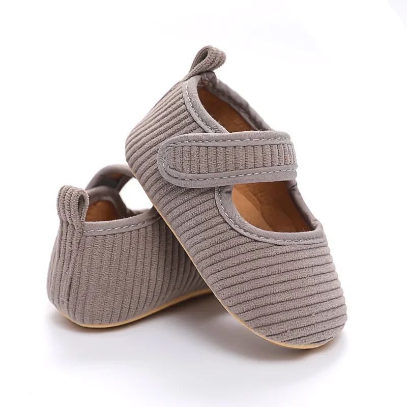 Autumn Baby Girls Boys Non-Slip Corduroy First Walking Shoes Soft Sole Solid Infant Sock Shoes 5