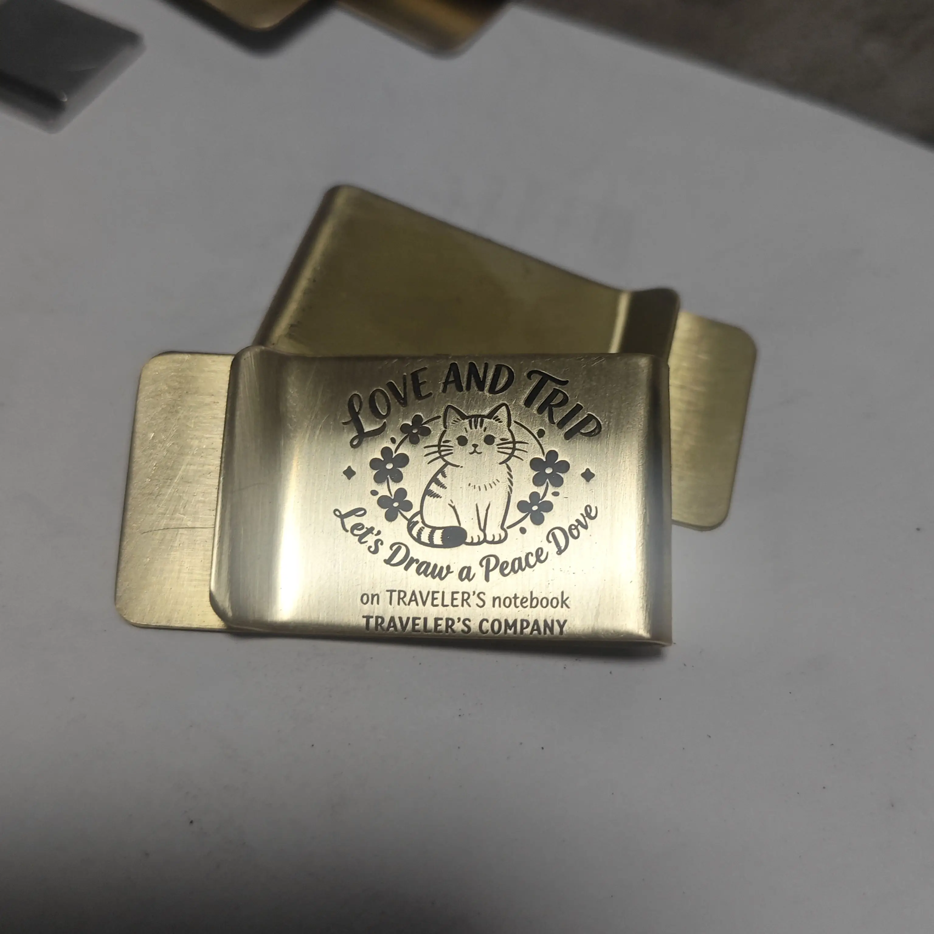 러브 트립 프린트 황동 종이 클립 저널 노트북 장식 귀여운 촬영 소품 DIY 플래너 문구류 영수증 바인더 클립