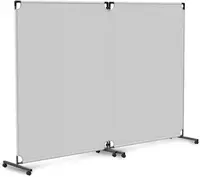 Steel-AID 100-inch Rolling Privacy Room Divider - Freestanding Office Wall Partition with Non See-Through Blackout Screen - Stur 1
