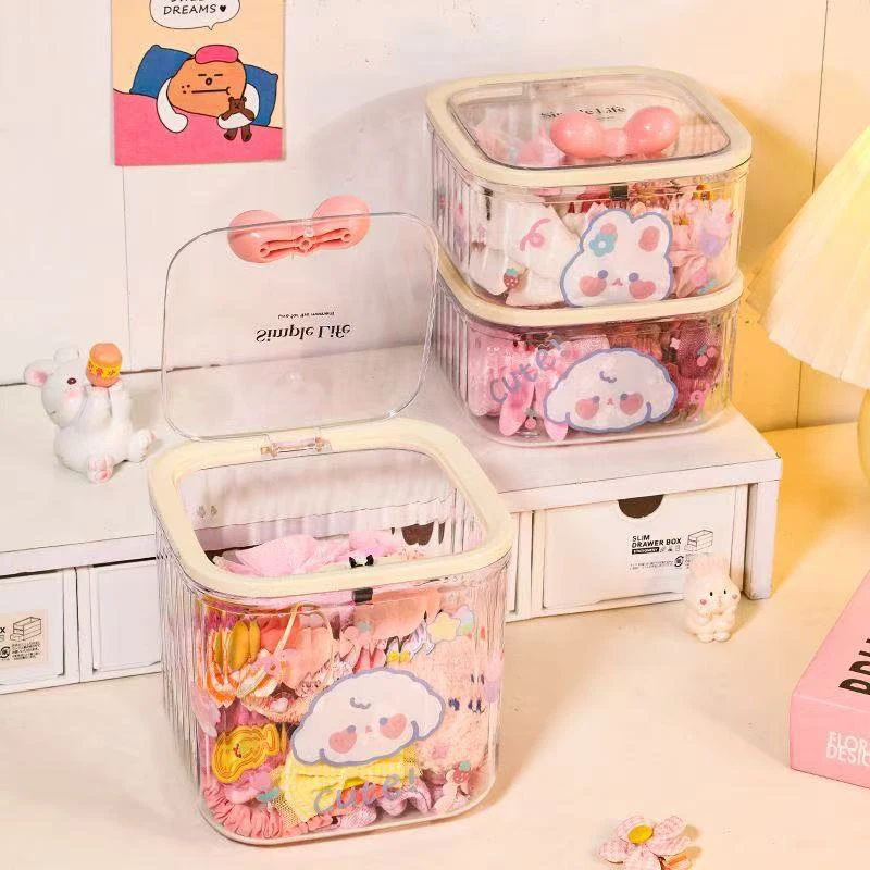 투명 액세서리 정리함 다용도 수납함 머리끈 보석류 욕실 데스크탑 수납 정리함