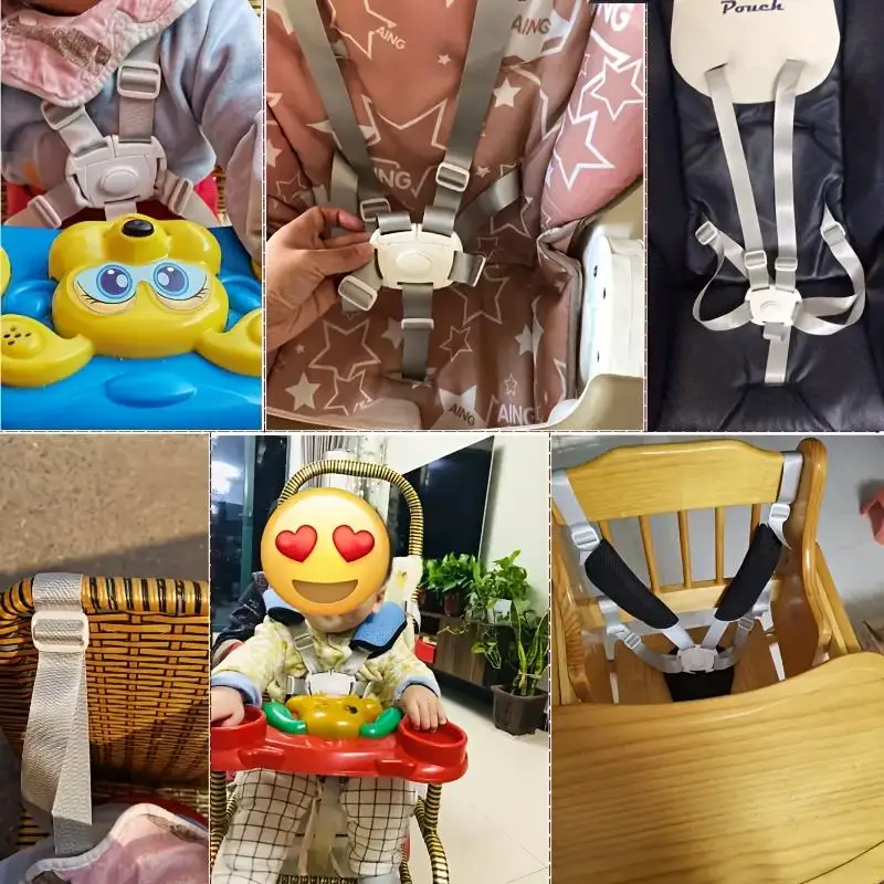 Universal Baby Safety Belt with 3/5 Point Harness for Feeding Chairs and Car Seats