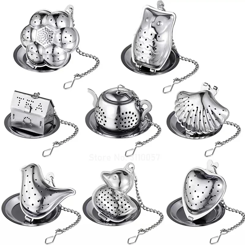 Stainless Steel Tea Infuser Teapot/Owl/Duck/Pumpkin Tray Spice Tea Strainer Herbal Filter Teaware Accessories Kitchen Tools tea infuser,tea strainer,tea filter