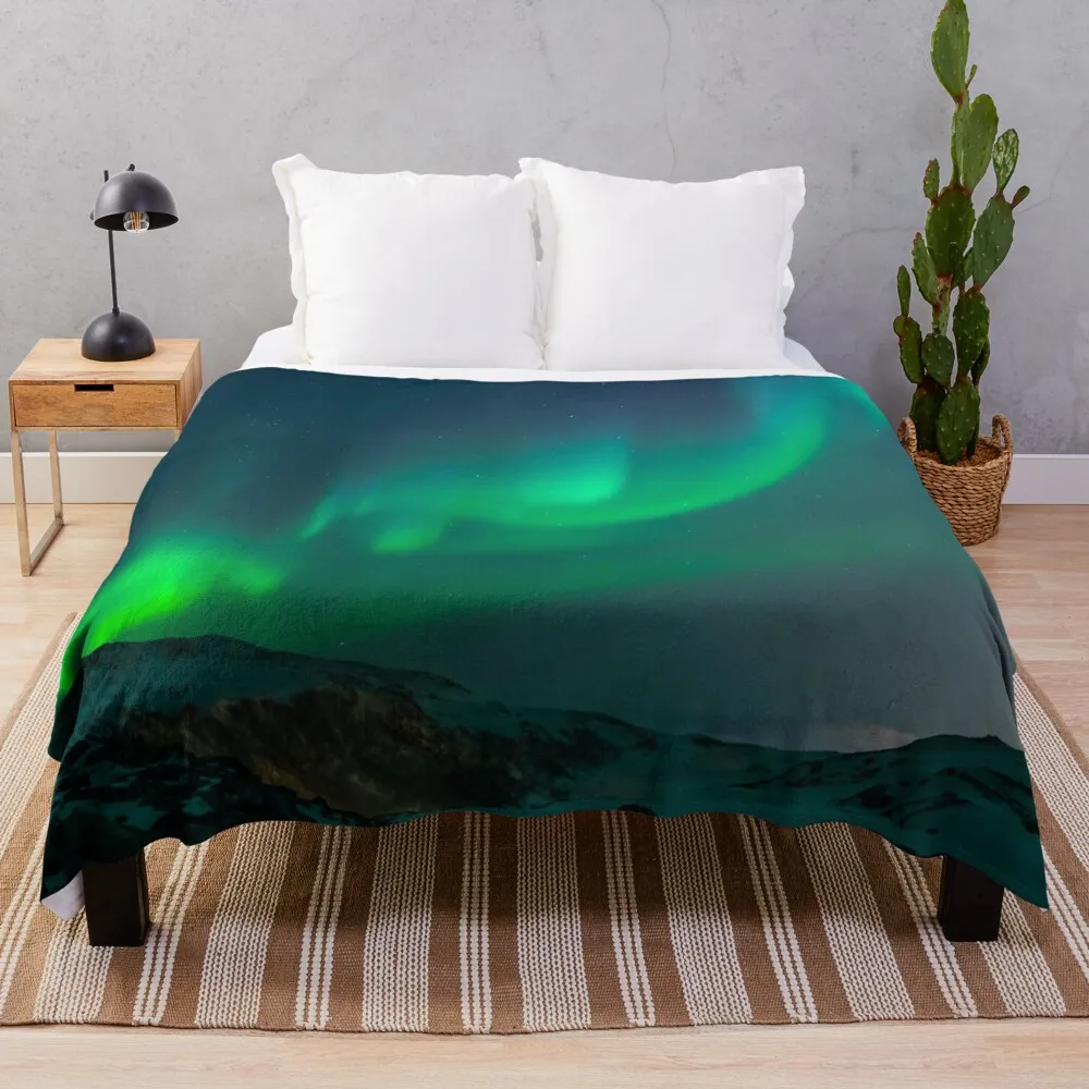 

Northern lights Throw Blanket For Sofa Thin Flannel Fabric Sofa Blanket