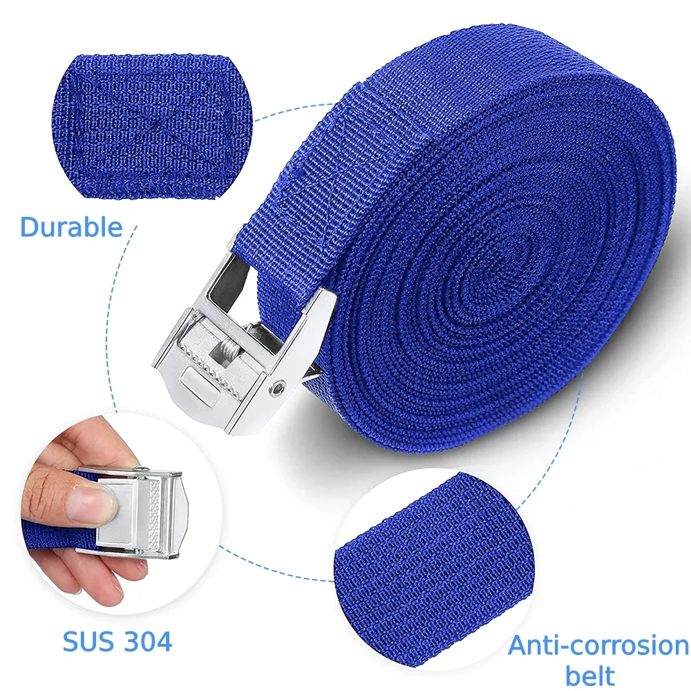 10PCS Reusable Buckle Strapping Ties-Adjustable Cam Lock Straps Made of Anti-Rust Alloy for Secure Fastening