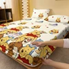 1 cartoon cute Winnie the Pooh pattern digital printed frosted Fitted Sheett,bedroom printed bed cover,bedding(No pillowcase) 2