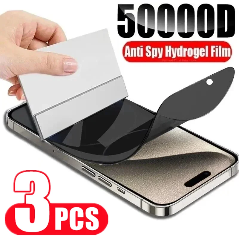 

3Pcs Anti-Spy Hydrogel Film for iPhone 14 13 12 11 15 Pro Max 8 Plus Privacy Screen Protector for iPhone 13 12 Mini X XR XS MAX