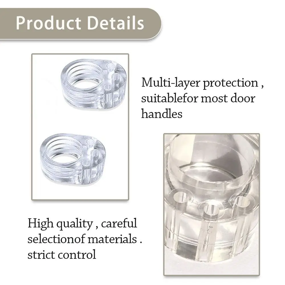 Handles Door Stopper Punch-free Door Stops Transparent Round Protection Knob Bumper Walls Furniture Protector Pad