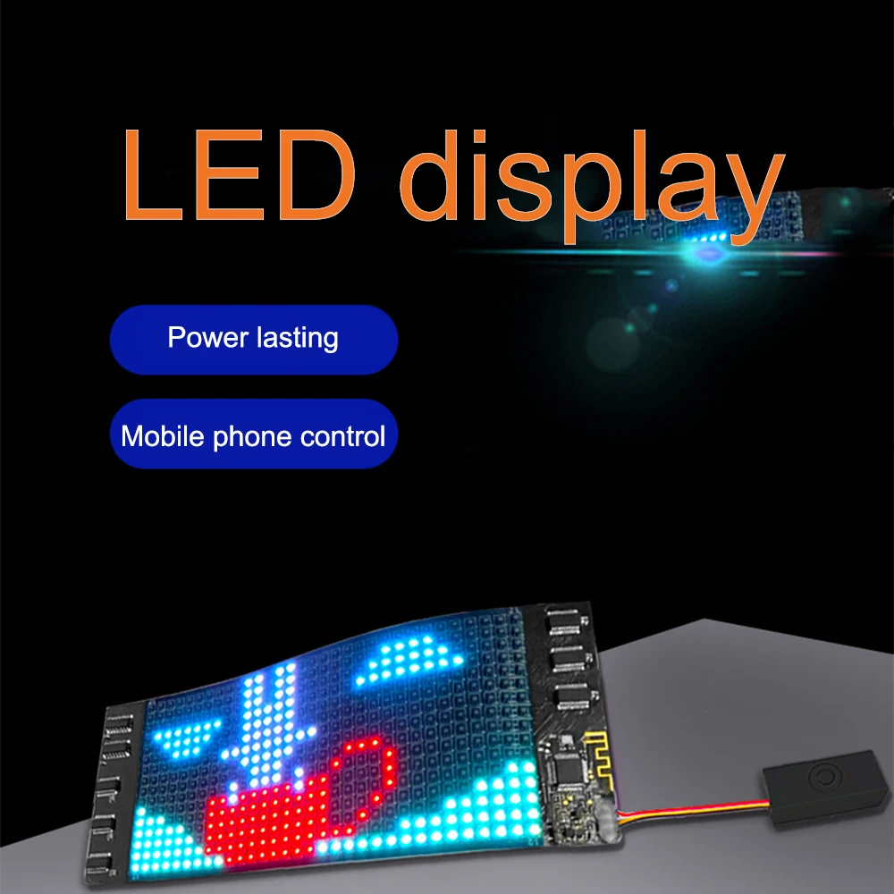 RGB Flexible LED Display Bluetooth Programmable Sign Module Strip Light DIY Mask Hat Clothes Bag Shoes Word Scroll Matrix Screen led message board,led display board