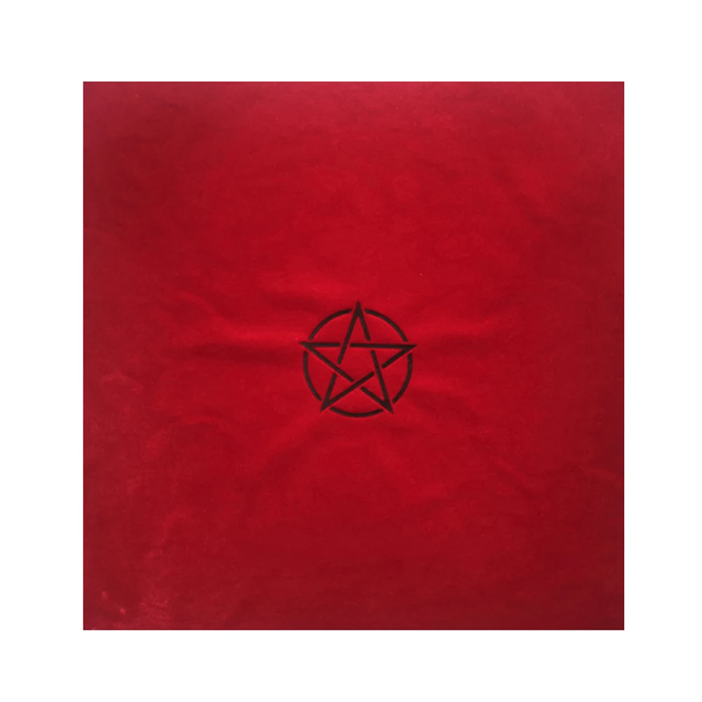 Luxurious Velvet Pentacle Tarot Mat with Bag for Divination and Card Games 50x50cm Elegant Table Cloth