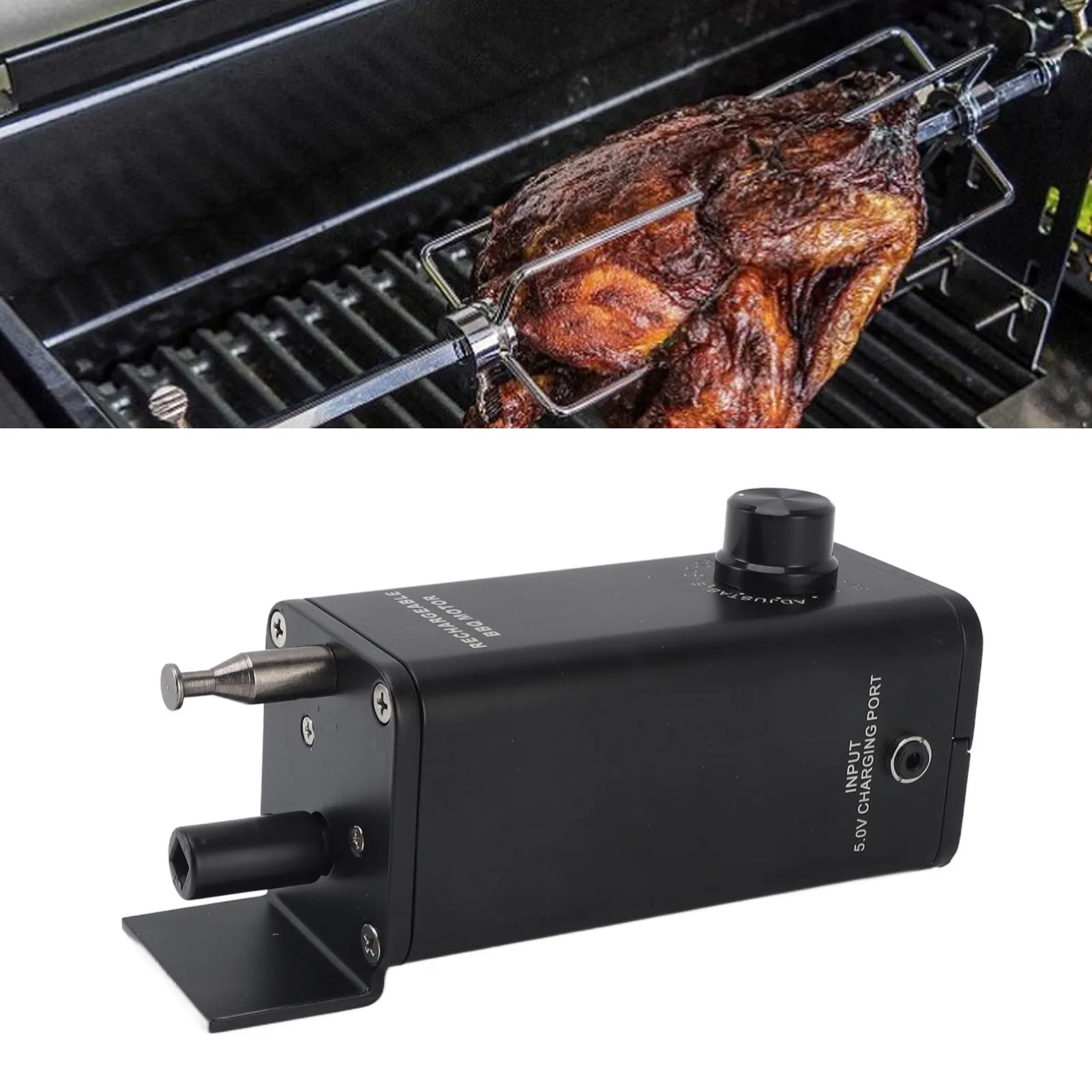 Rotisserie Grill Motor Heat Resistant Waterproof Switch 10W Adjustable Speed Rotisserie Motor Replacement for Outdoor Barbecue