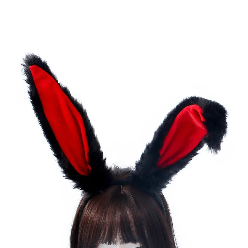 

Fluffy Plush Long Ear Rabbit Bunny Ears on The Head GothicLolita Cosplay Headband Hair Hoop Anime Headpiece Bandana