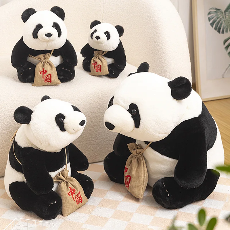 Simulated Cute Chinese Giant Pandas Plush Toy Cartoon Stuffed Real Life Lovely Panda Plushies Doll Soft Toy Kid Birthday Gifts