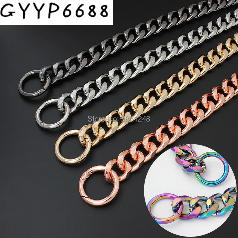 5colors 22mm rainbow  thick Aluminum chain Light weight bags strap bag parts handles easy matching Accessory Handbag Straps Bag