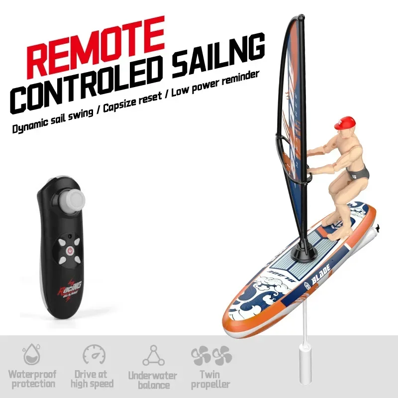 Rc Boat Sailboat Yachting Kayaking Remote Control Sailing Rowing Boat Paddling Pool Waterproof Water Competition Toy