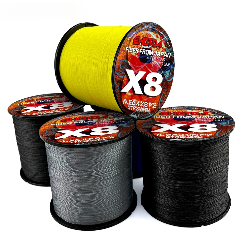GHOTDA 300M 500M 8 Strands Braided Fishing Line Orange Super Strong Sea Weave Multifilament Lure Lines PE 18-78LB 0.14mm-0.5mm 5