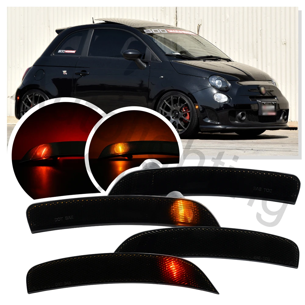 4pcs For Fiat 500 Abarth 20122017 Front/rear Bumper Lamp Side Marker