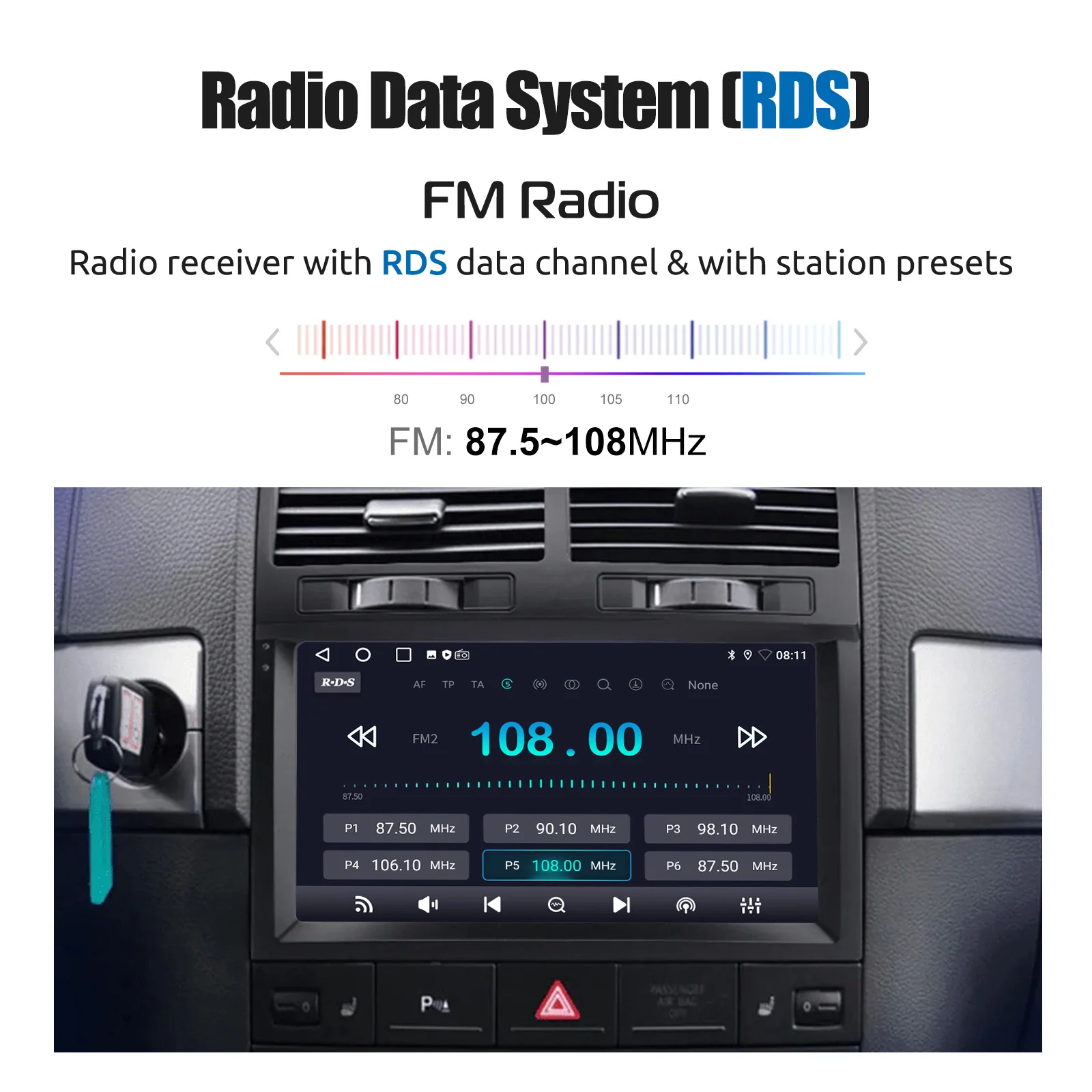ESSGOO 9 Zoll IPS Touchscreen Für VW Touareg 7L 2003-2010 Android 15 Autoradio Wireless Apple Carplay Android Auto GPS Navigation WIFI Lenkradfernbedienung RDS FM Bluetooth USB Spiegel Link ASP Sound Multimedia Player – Detail 14