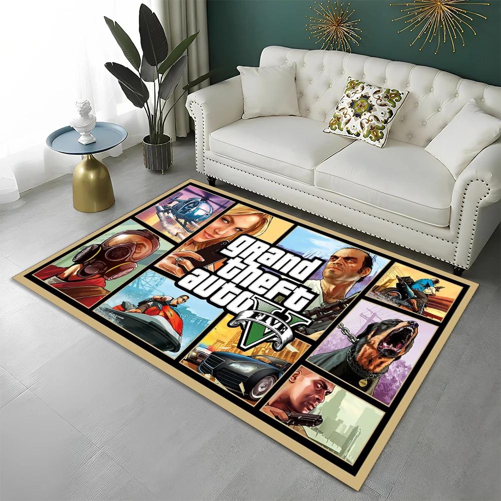

3D GTA Grand Theft Auto Games Gamer Carpet Rug for Home Living Room Bedroom Sofa Doormat Decor,kids Area Rug Non-slip Floor Mat