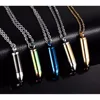 Vinterly Punk 5 Colors Stainless Steel Cremation Pendant Necklaces Pets Keepsake Urns for Ashes Gold-color Jewelry Waterproof 3