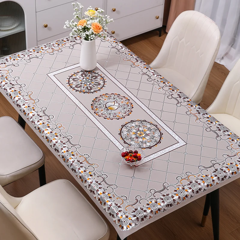 

Rectangular living room dining table fabric waterproof, oil resistant, scald resistant, and washable PVC fabric