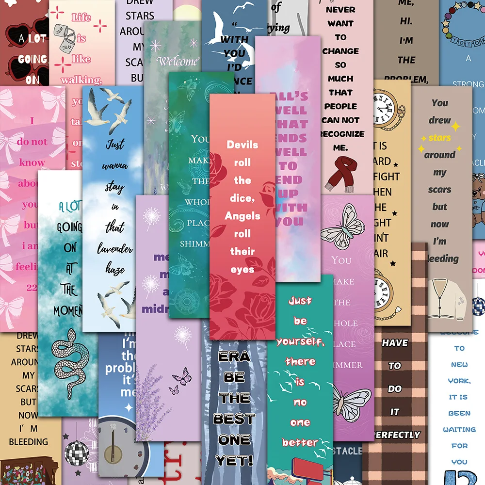 30PCS Artistic Creative Reading Paper Bookmarks for Decoration and Annotation