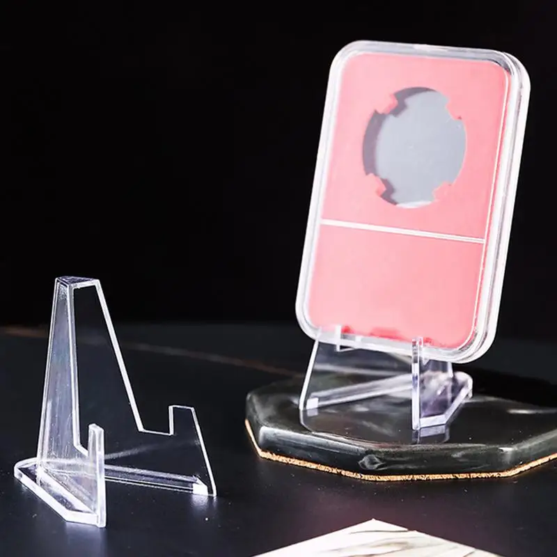 Mini Easels Display Stand  Acrylic Easel Stand Transparent Card Coin Phone Display Holder For Art Classes Trade Show 5