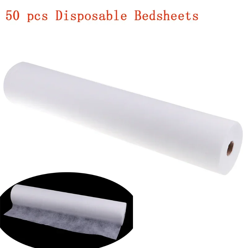 Disposable spa massage mattress sheets 50 pcs salon massage bed sheets non-woven headrest paper roll table cover tattoo supply