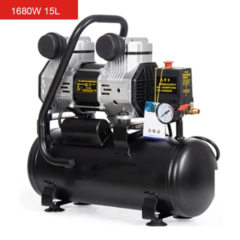 

Silent Air Compressor 1680W Quiet Oil-free Portable Air Pump for Home Repair Tire Inflation Whisper Compressor