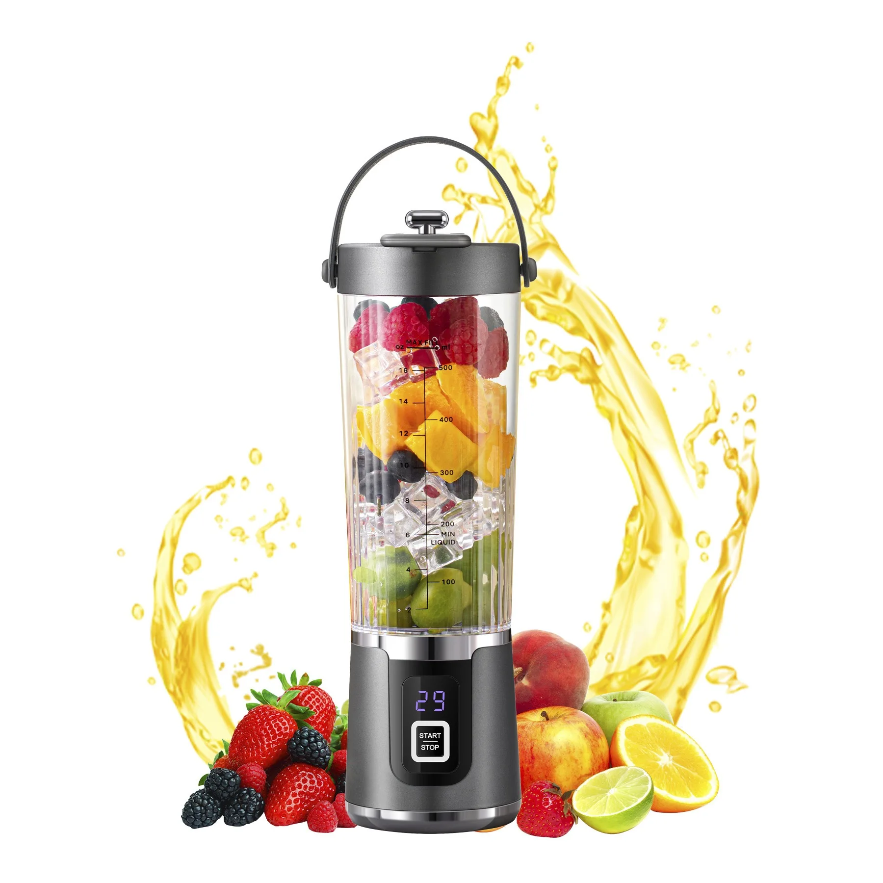 Portable Electric Juicing Cup, Mini Wireless Fruit Blender, USB Rechargeable Multifunctional Kitchen Juicer for Outdoor Use 6