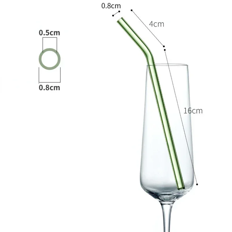 Drinking Straws 200*8mm Clear Glass Straws for Smoothies Cocktails
