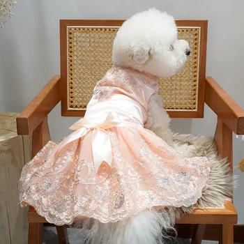 Dog Lace Wedding Dress 1