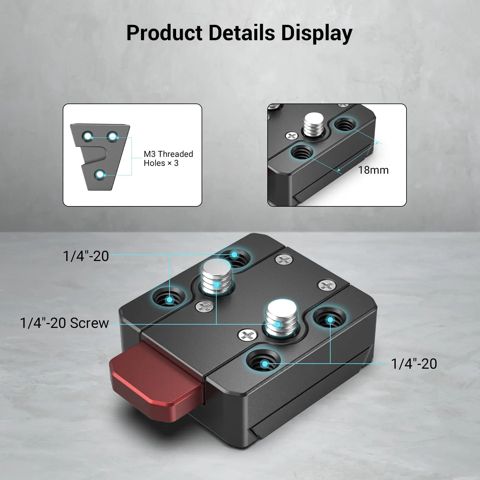 SmallRig 미니 V-Lock 조립 키트, V 마운트 배터리 플레이트, 1/4-20 나사산 구멍이 있는 퀵 릴리스 세트?- MD2801B