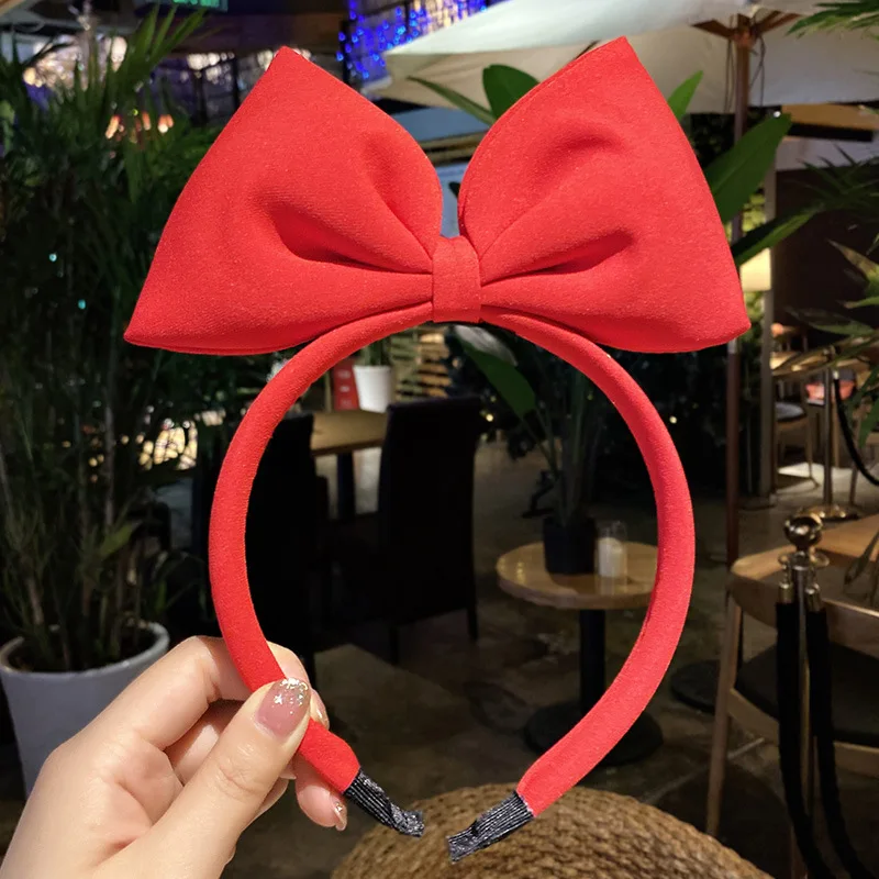 Haarschmuck für Kinder, Schneewittchen-Haarband, handgefertigt, rote Schleife, Stirnband, Stoff, Fliege, Netz, rotes Haarband, Kopfschmuck, modisch