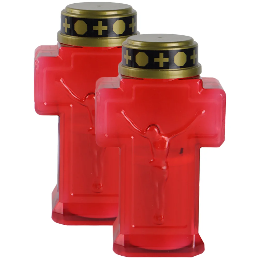

Cross Flameless Candles 2Pcs Religious Candle Devotional Candle Led Religious Candle Led Candle Lights Powered Candles